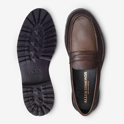 Harrison Penny Loafer with Lug Sole - Brown Texture