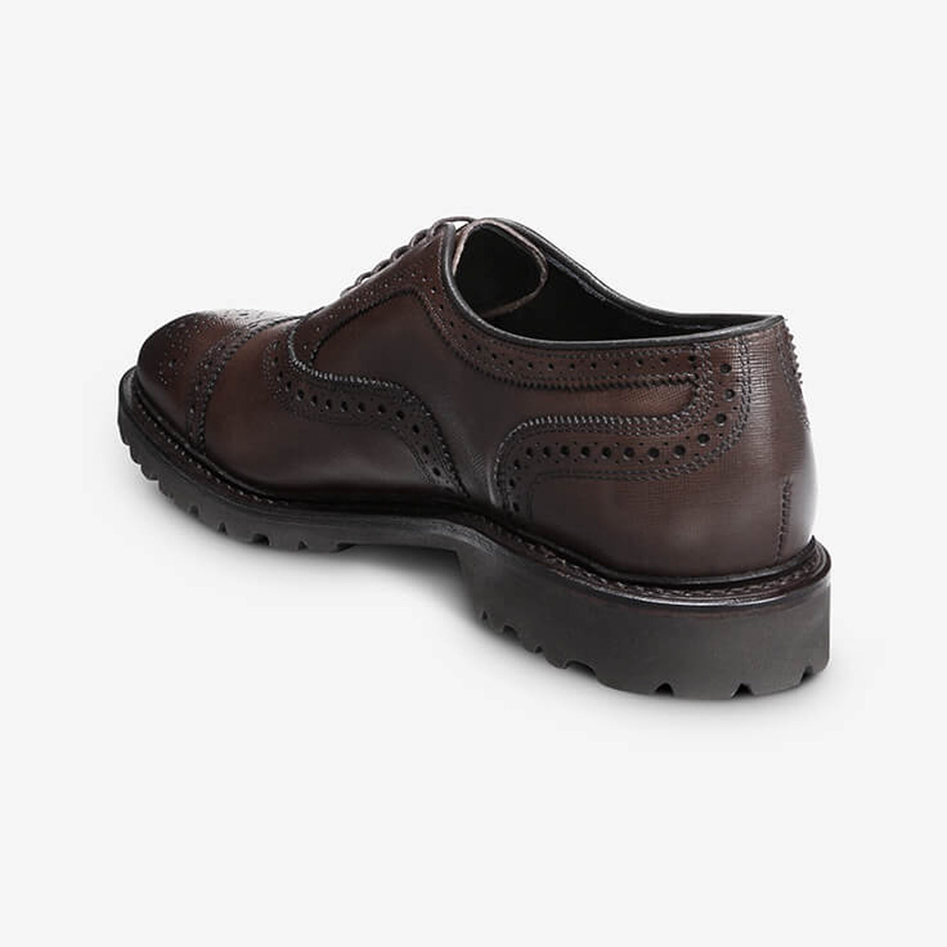Strandmok Cap-Toe Oxford with Lug Sole - Brown Texture