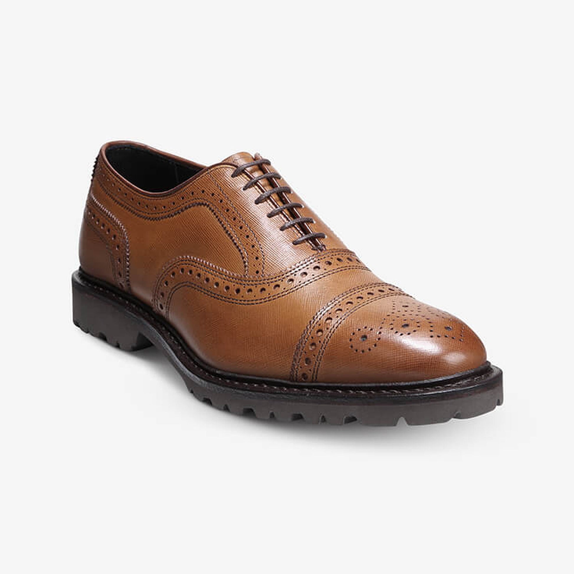Strandmok Cap-Toe Oxford with Lug Sole - Walnut Texture