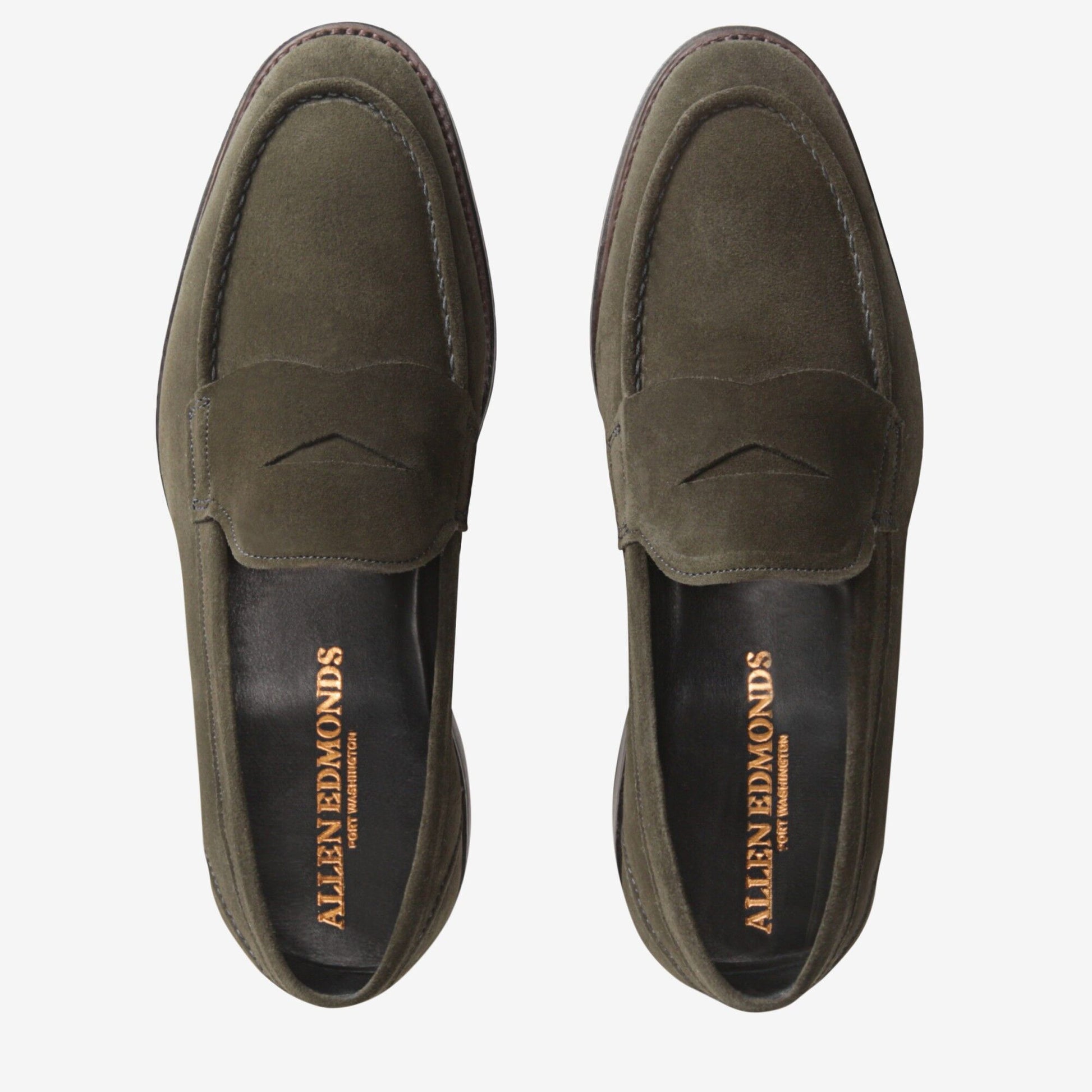 Mercer Street Suede Penny Loafer - Olive