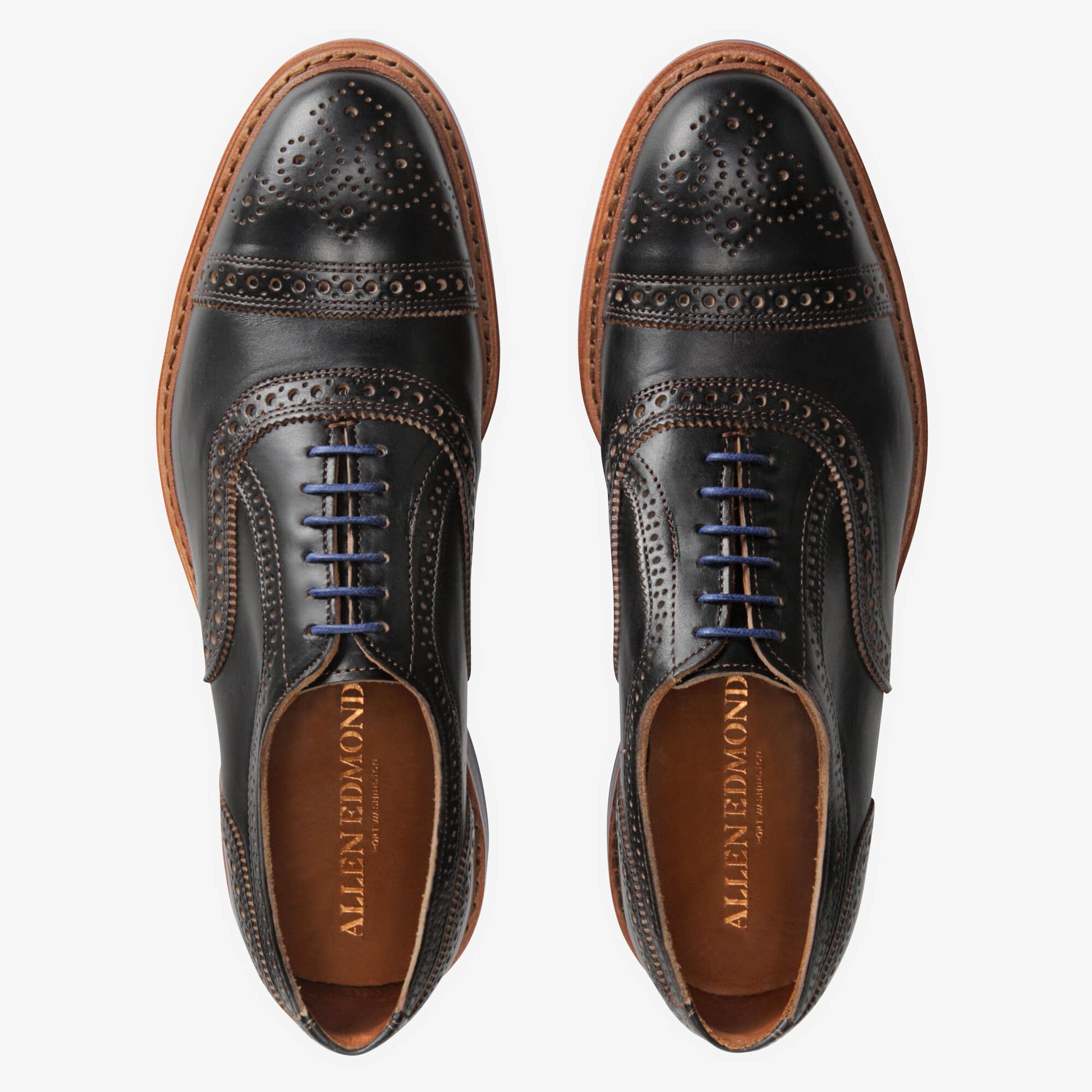Strandmok Cap-Toe Oxford with Dainite Rubber Sole - Black