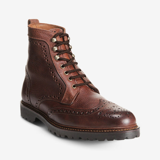 Long Branch Wingtip Boots - Brown