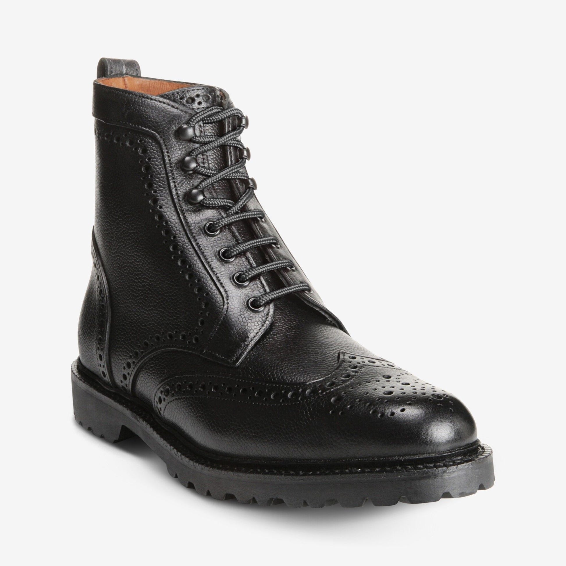 Long Branch Wingtip Boots - Black