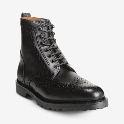 Long Branch Wingtip Boots - Black