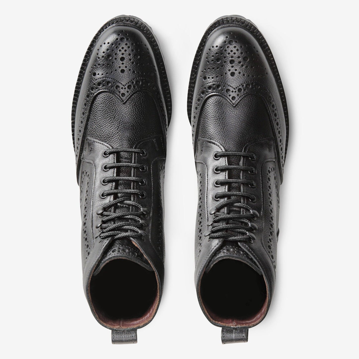 Long Branch Wingtip Boots - Black