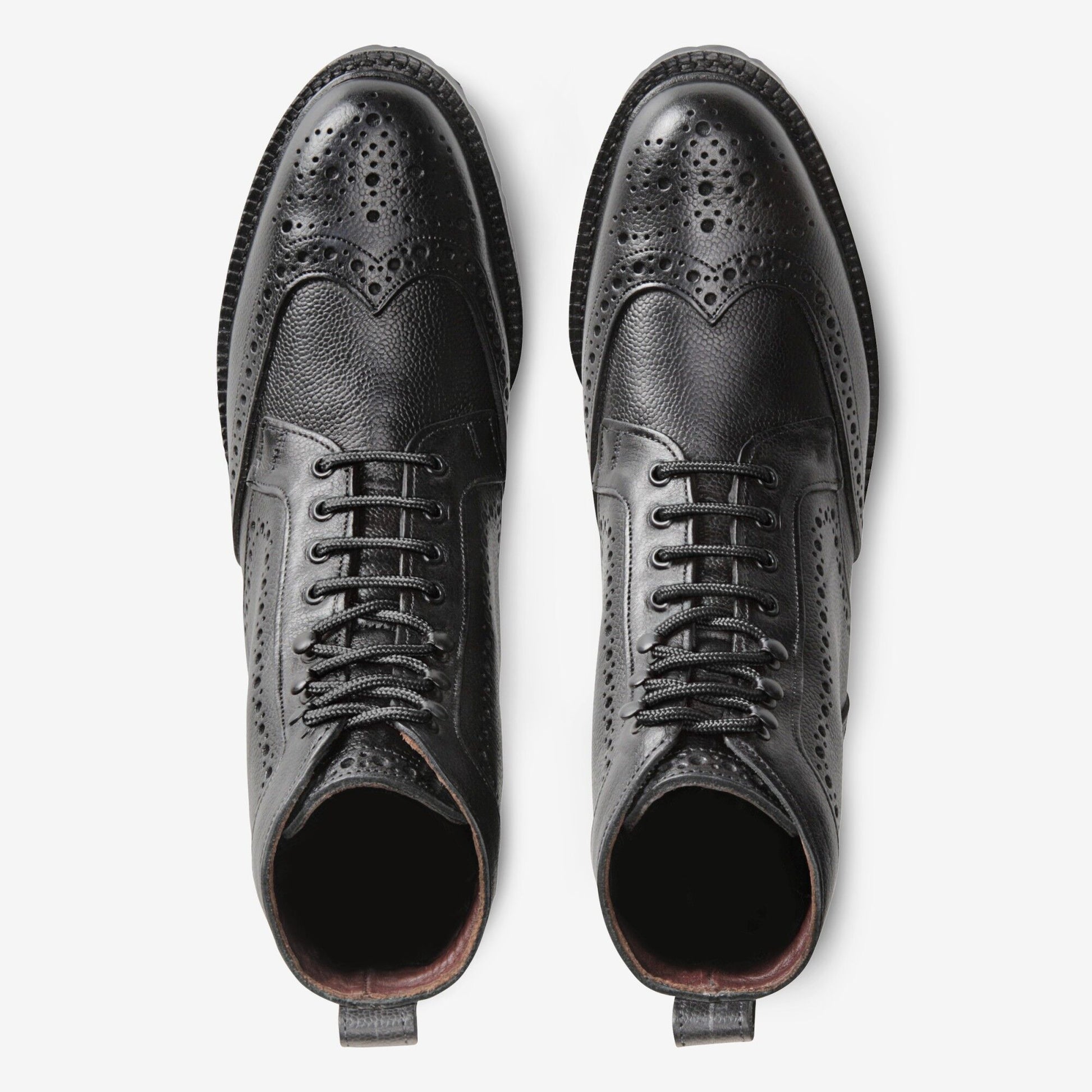 Long Branch Wingtip Boots - Black