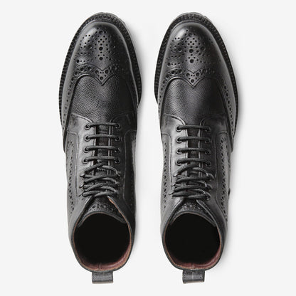 Long Branch Wingtip Boots - Black