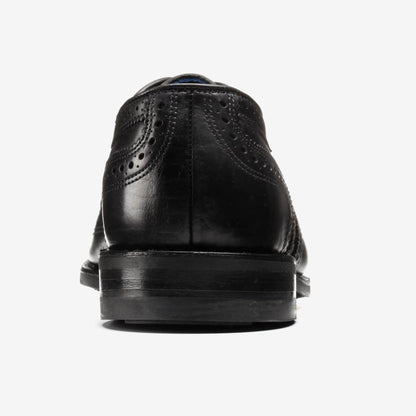 University Wingtips Dress Shoes - Black with Blue Lining