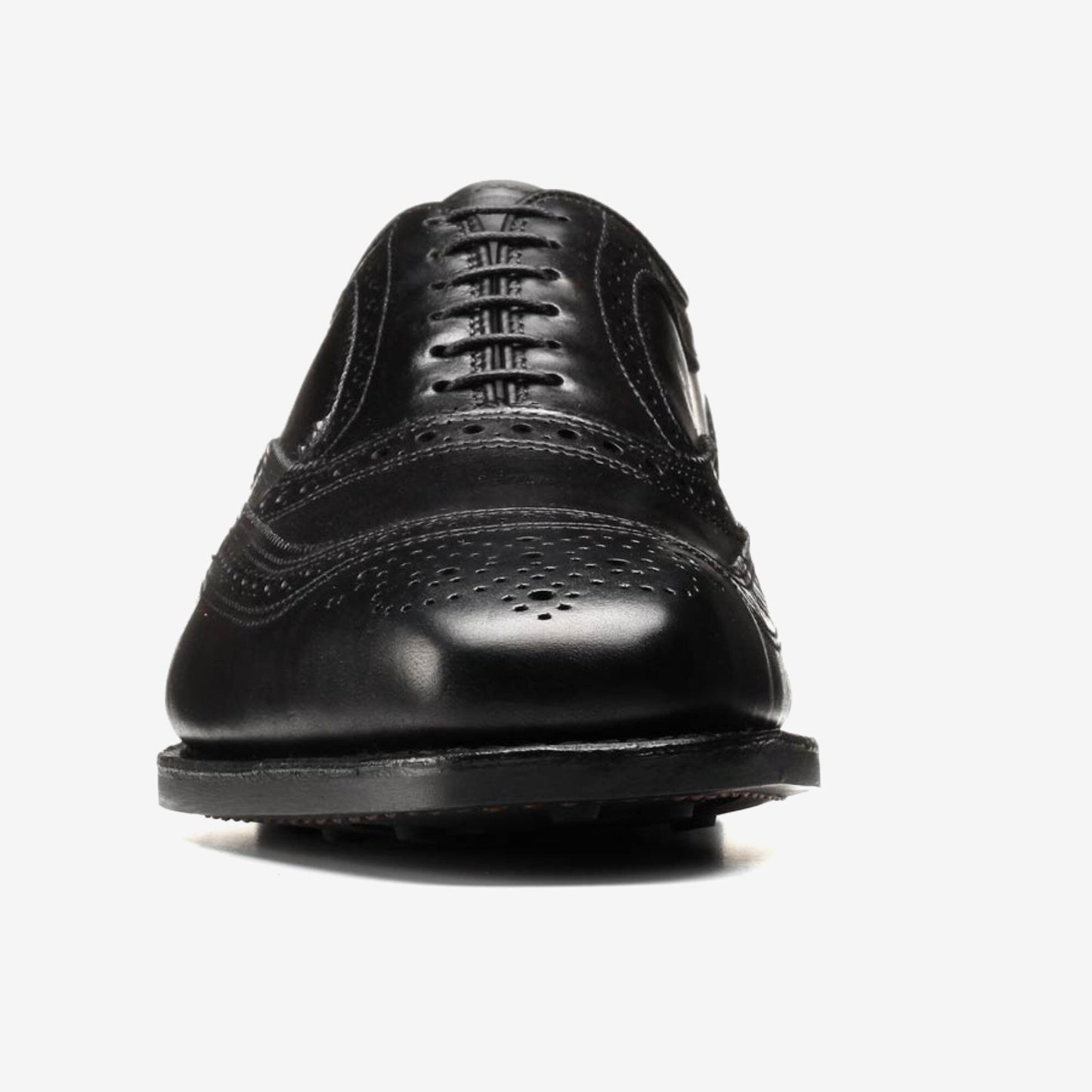 University Wingtips Dress Shoes - Black with Blue Lining