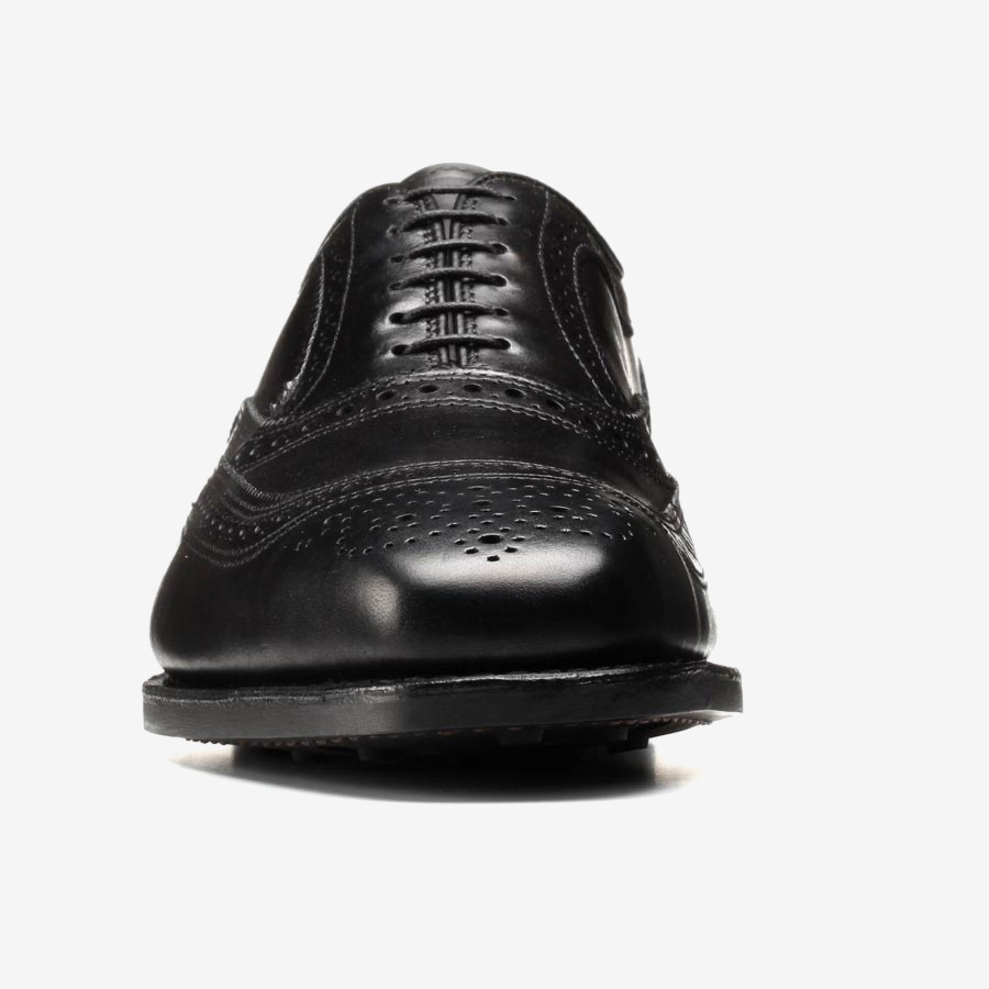 University Wingtips Dress Shoes - Black with Blue Lining