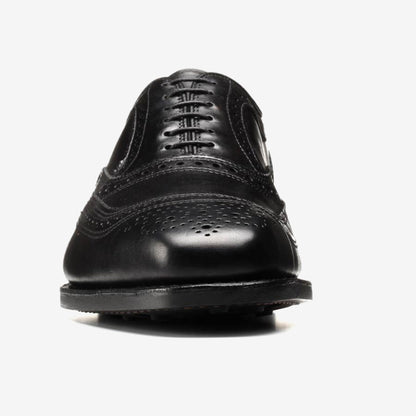 University Wingtips Dress Shoes - Black with Blue Lining