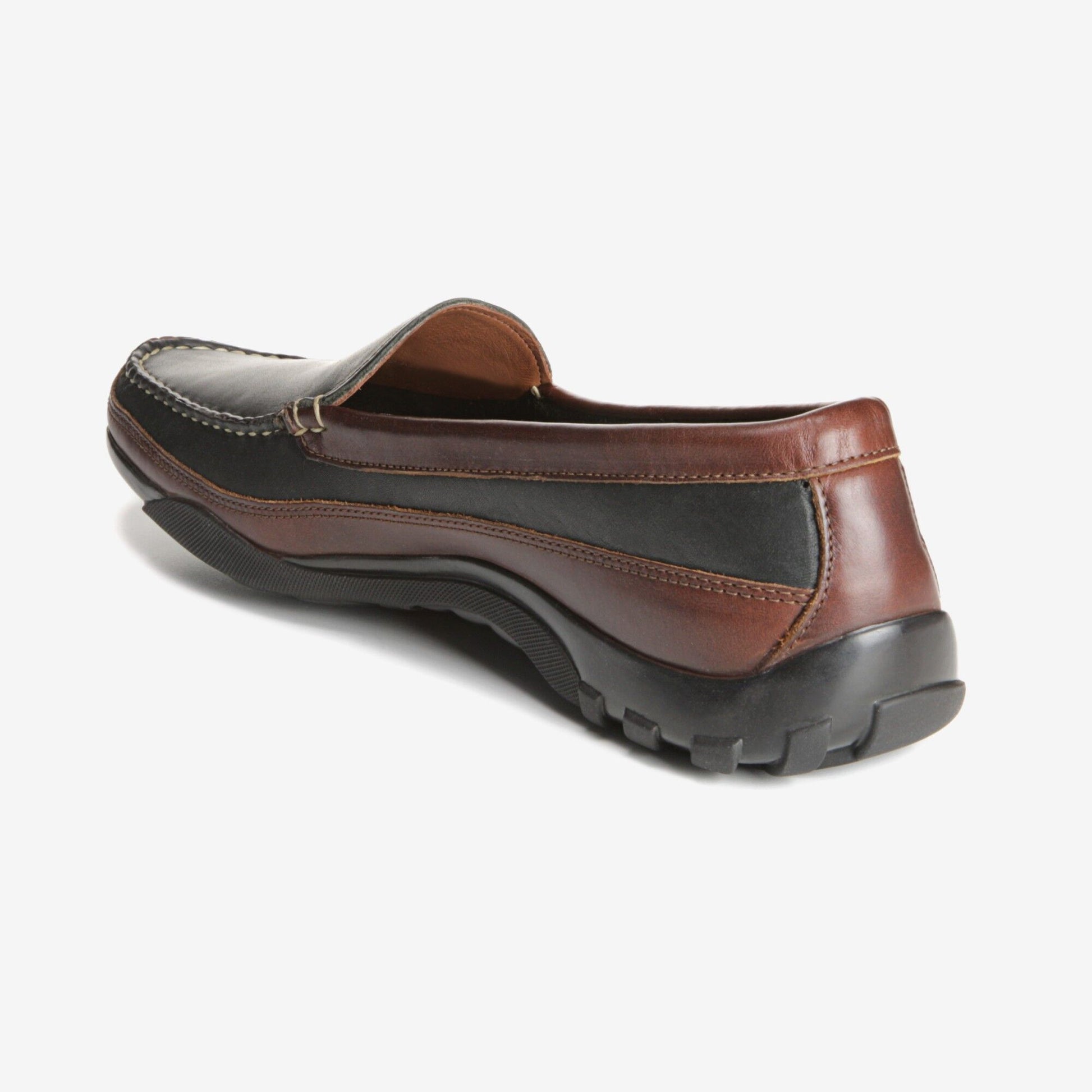 Boulder Venetian Driving Moccasin - Black with Brown Trim