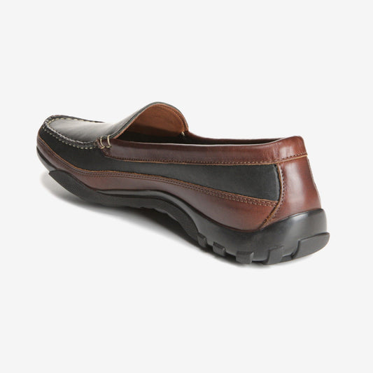 Boulder Venetian Driving Moccasin - Black with Brown Trim