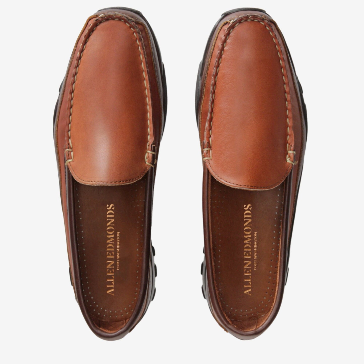 Boulder Venetian Driving Moccasin - Tan with Brown Trim