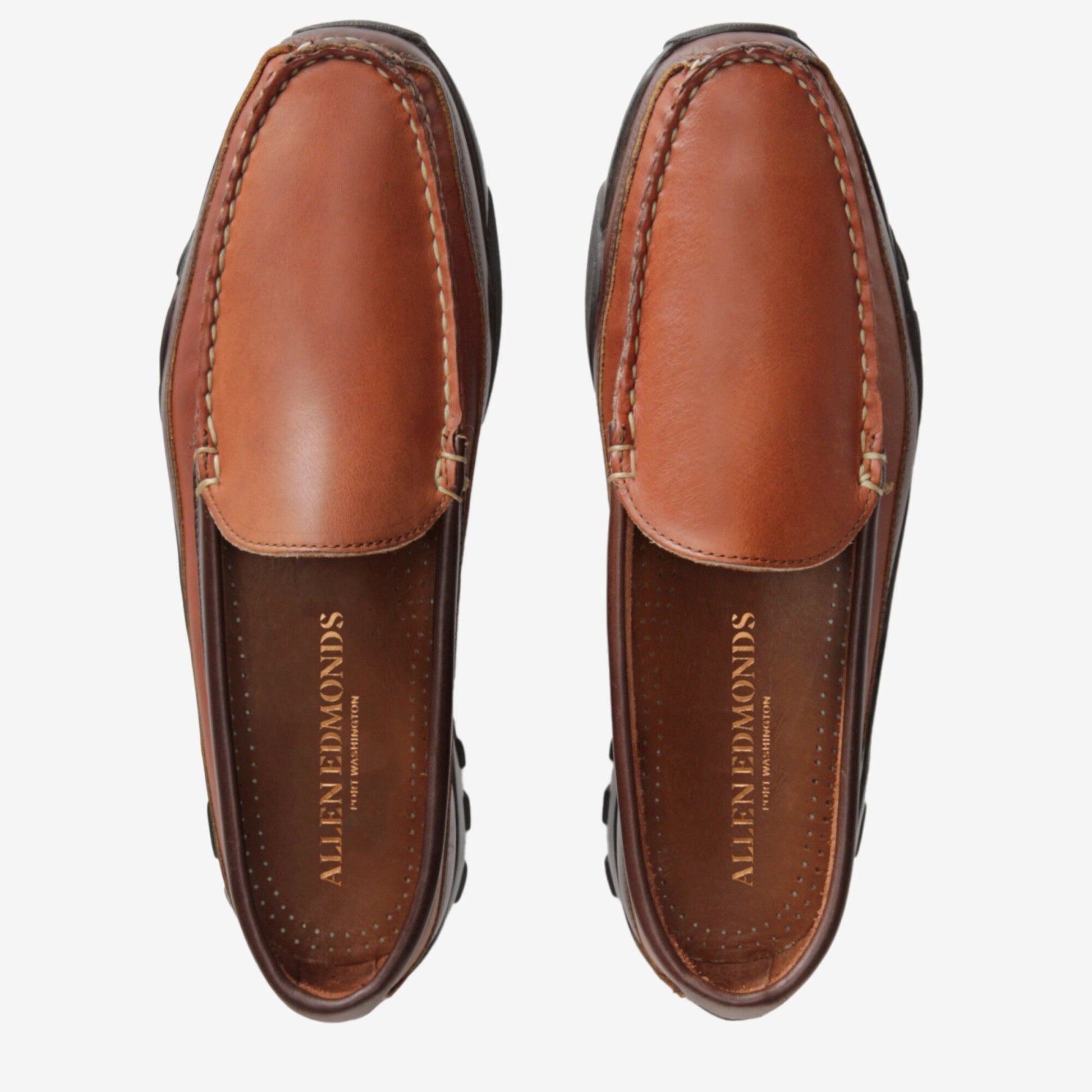 Boulder Venetian Driving Moccasin - Tan with Brown Trim