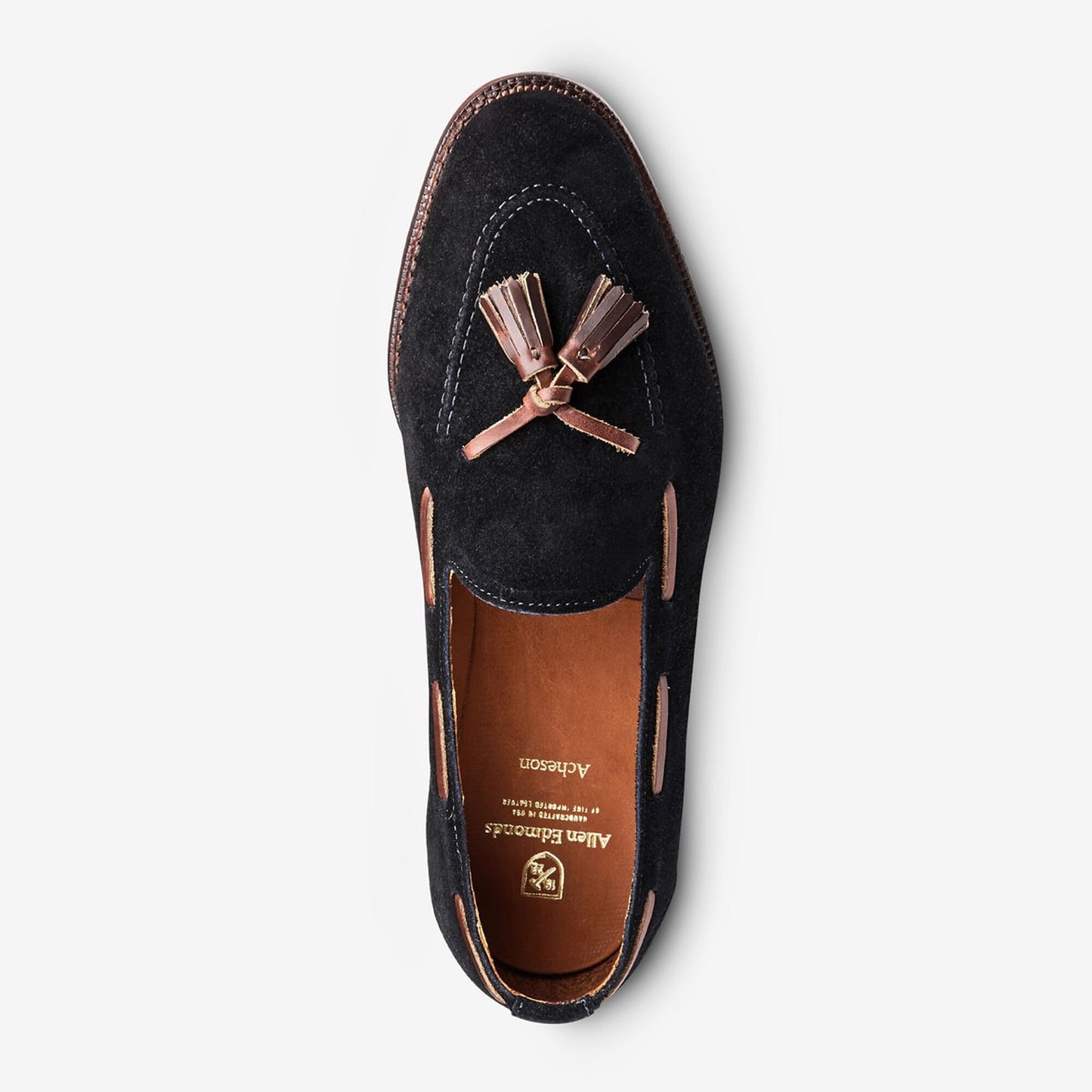 Acheson Suede Tassel Dress Loafer - Black with brown